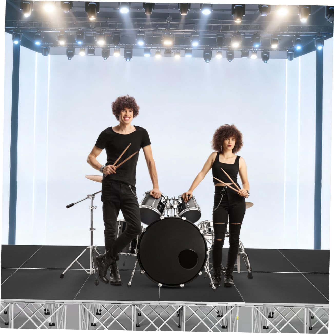 12 Set Portable 4'x4' Stage Platform, 16.54