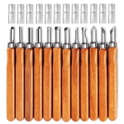 12 Set SK5 Carbon Steel Wood Carving Tools Knife Kit - Kids & Beginners with Reusable Pouch