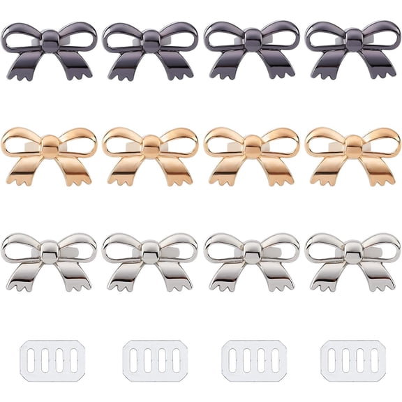 12 Sets 3 Colors Butterfly Shaped Clasp Turn Lock Zinc Alloy Bag Clasp Decorate for DIY Craft Bag Handbag Making Mixed Color 1.14 Inches Making DIY