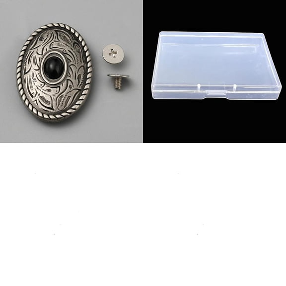 12 Sets Alloy Decorative Rivets with Turquoise Black 35x25x8mm Hole: 3mm