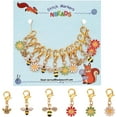 thumbnail image 1 of 12 Sets Bees Daisy Stitch Markers, Enamel Alloy Crochet Stitch Marker Charms Removable Lobster Clasp Locking Stitch Marker for Knitting Weaving Sewing Accessories Quilting Handmade Jewelry, 1 of 6