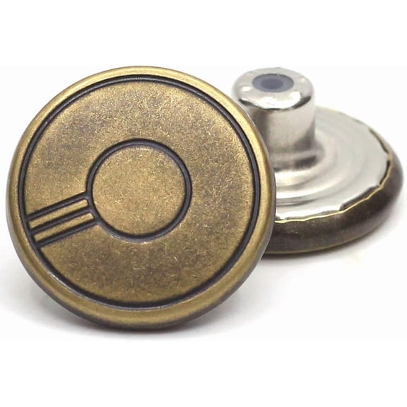 12 Sets Brass Jean Tack Buttons Replacement No Sew Metal Buttons