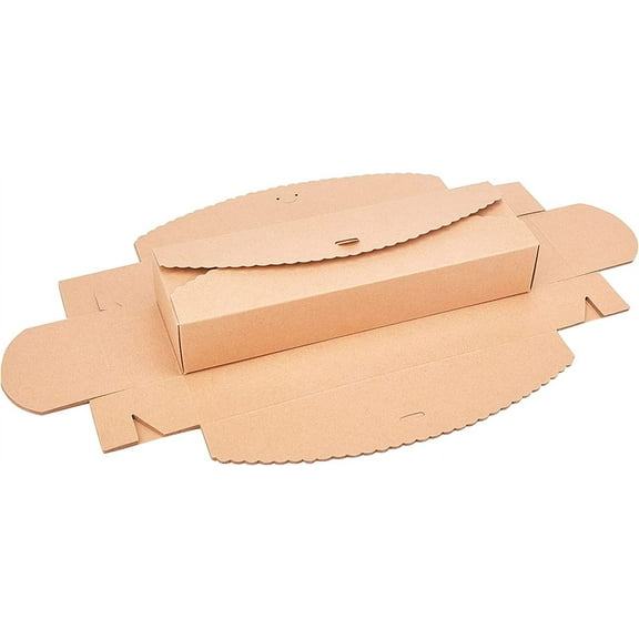 12 Sets Burlywood Kraft Boxes with Lace Design 9 x 2.8 x 1.6 Inch Rectangle Paper Gift Box for Gifts Wedding Tea Cake Biscuits Packaging diy