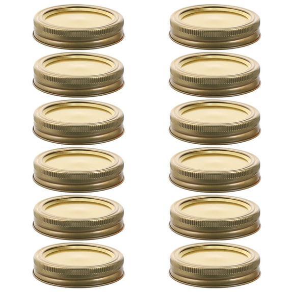 12 Sets Canning Replacement Lids Jars Rings Bands Wide Mouth 4 Oz Glass with Seal Tinplate