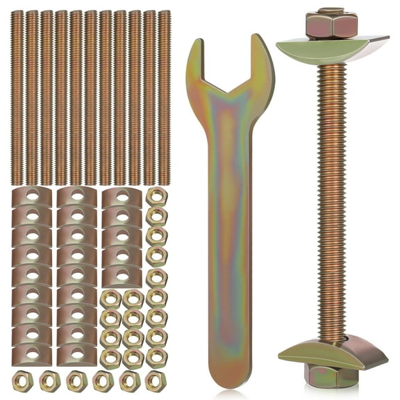 12 Sets Countertop Connector Bolts Half Moon Connector Bracket Mounting Joint Fastening Bolt Heavy Duty Furniture Hardware Parts