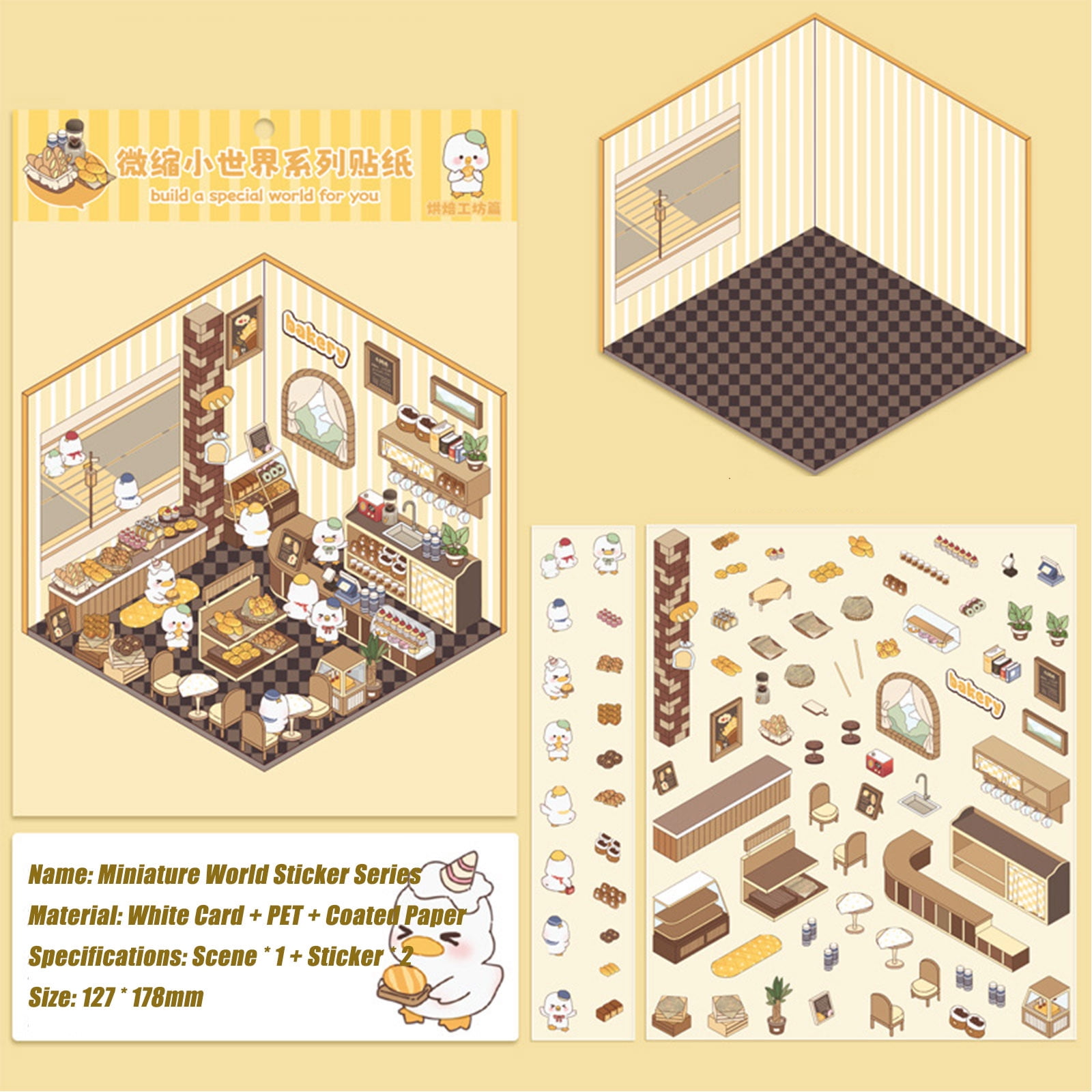 12 Sets DIY 3D House Stickers,Scene Stickers 3D Stickers Three-Dimensional Hut Storage Stickers ...