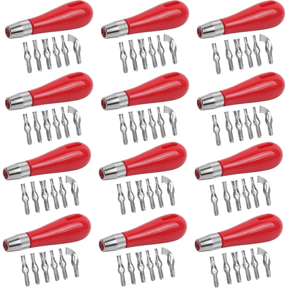 12 Sets Lino Cutter, Linoleum Cutters, Stamp Carving Tools, Block Printmaking Kit with Assorted Cutting Blades & Ergonomic Handles, Linocut Knife Supplies for Sculpture Crafting DIY, NEW