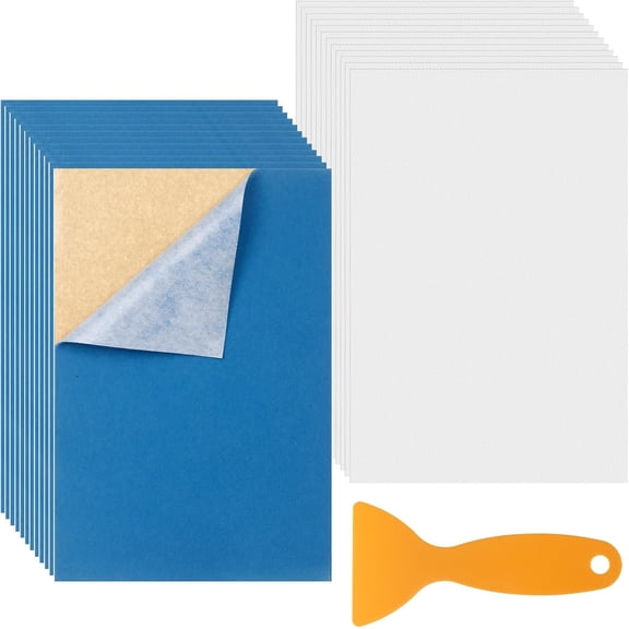 12 Sets Magic Sticky Rhinestone Flock Template Stencil with Hotfix Rhinestone Tape 12"x8" for Crafting Cutting Machines