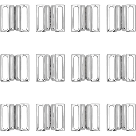 12 Sets Metal Bra Strap Hooks Bathing Suit Replacement Clasps Alloy Bikini Clips