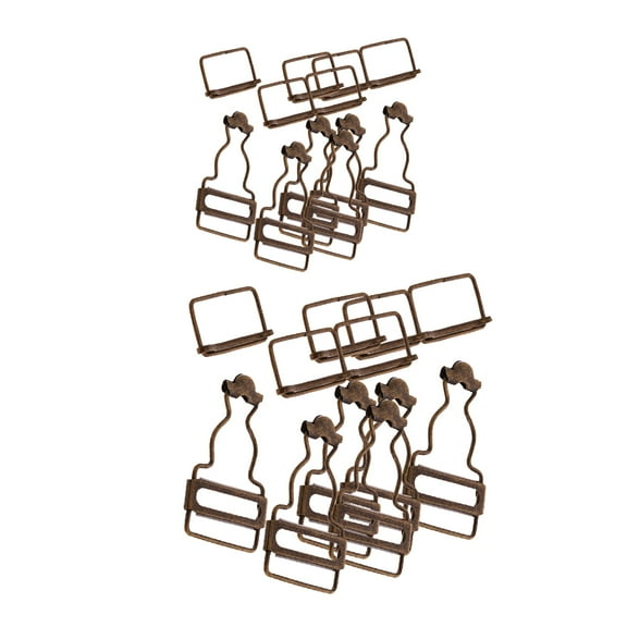 12 Sets Metal Buckles - Dungaree Clips with Rectangle Buckle for Suspenders and Fasteners for Overalls and Pinafore Dresses