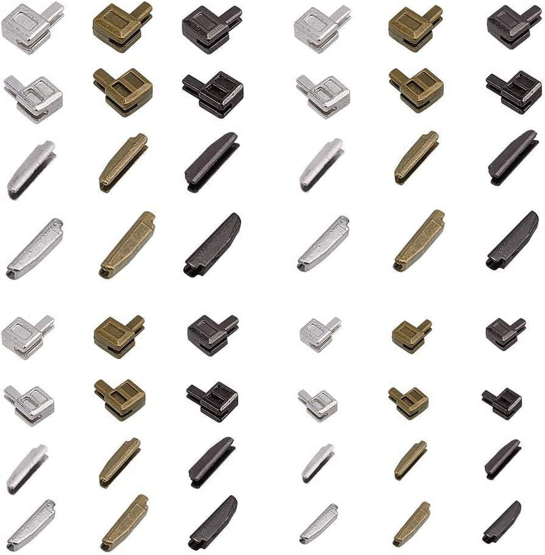 12 Sets Metal Zipper Latch Slider Retainer 3 Color 35810 Insertion