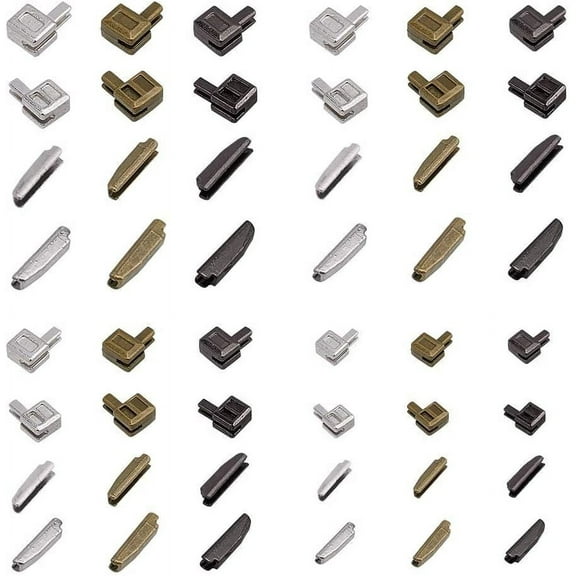 12 Sets Metal Zipper Latch Slider Retainer 3 Color #3#5#8#10 Insertion Pin Zipper Bottom Zipper Stopper for Metal Zipper Repair Zip Sewing Replacement DIY 24pcs