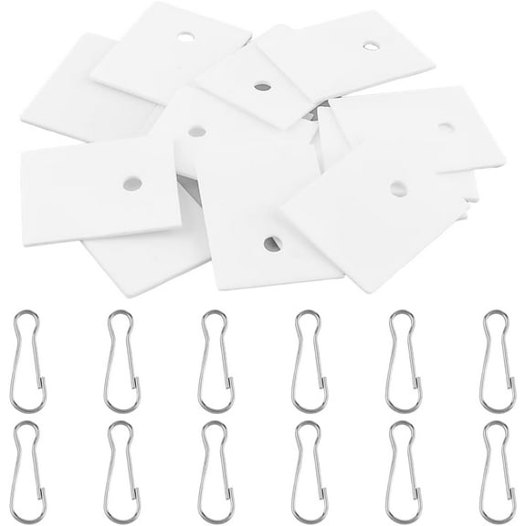 12 Sets Mineral Identification Streak Plates with Iron Keychain Clasps White Streak Plates Geology Tools for Minerals Testing Rocks & Specimens