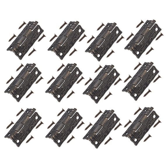 HEATSHAKING Hinges for Old Cabinets Zinc Alloy Vintage Style for Adults 12Sets 1.4X0.6In
