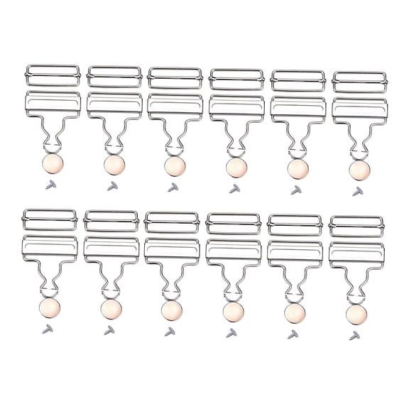12 Sets Overall Buckles Metal Suspender Replacement Buckles with Rectangle Buckle Slider And Buttons for Overalls Bib Pants Jeans 4cm
