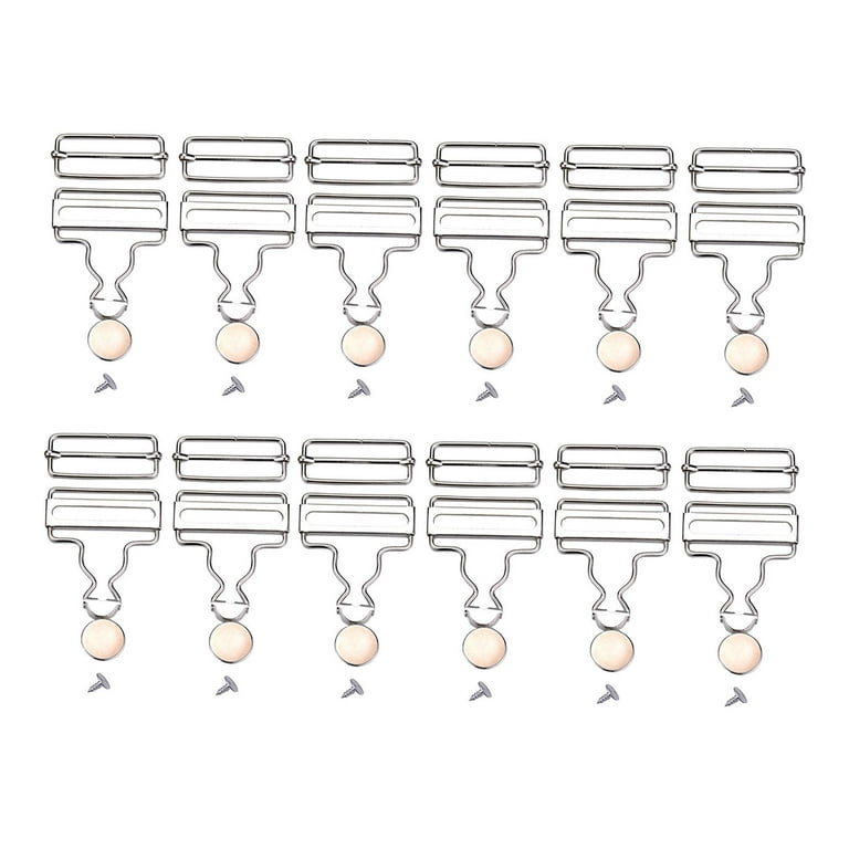 4 Sets overall clips replacement 2 inch buckle suspender clips No- Sew