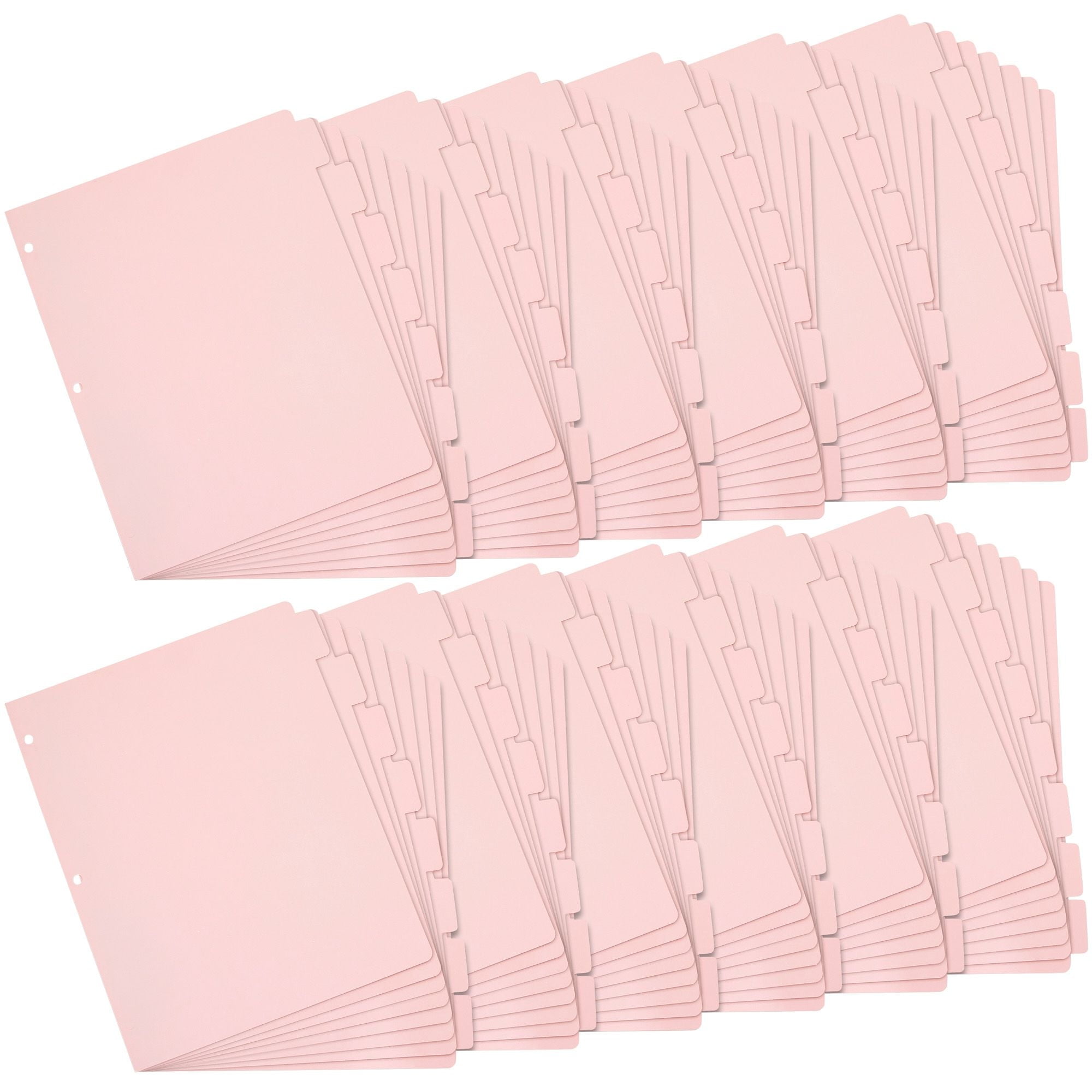 ◯● pinkyribbonページ●◯ 12 Sets Pink 8 Tab Dividers for 3 Ring Binder, Bulk Pack of
