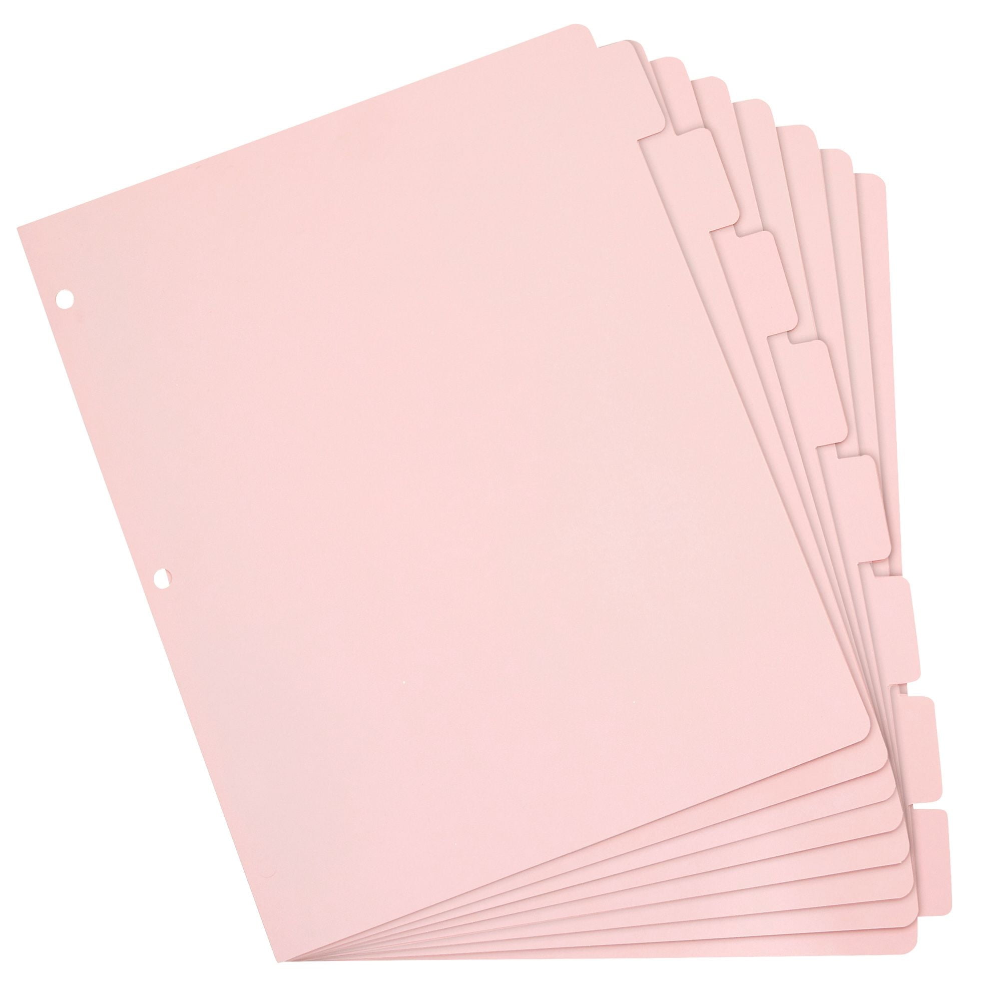 12 Sets Pink 8 Tab Dividers for Ring Binder, Paper Binder Separators Tabs, Pack of 96 Total Page Dividers for School, Work, Home, Office Supplies (Letter Size, 9.5x11 in) - Walmart.com