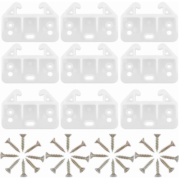 12 Sets Plastic Drawer Guides Drawer Side Track Brackets with Screw Center Mount White Replacement Drawer Track Bracket Guide Rails for Dressers Hutches Cabinet Closet Drawer