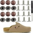 thumbnail image 1 of 12 Sets of Replacement Rivets for Suede Cork Clog Potato Shoes with Screwdriver, Round Replace Rivet Buttons fit for Boston Footbed Clogs Strap Repair Parts Women Men, 1 of 7