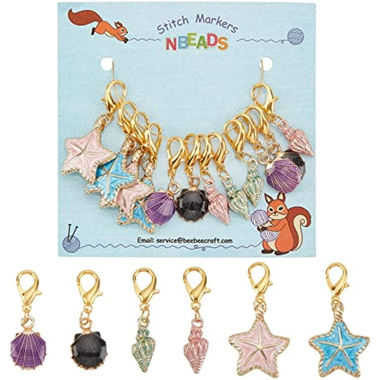 stitch markers for knitting and crochet pink sea life