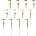 12 Sets Syrup Pump Dispenser Dark Goldenrod Plastic Pump Bottles Head
