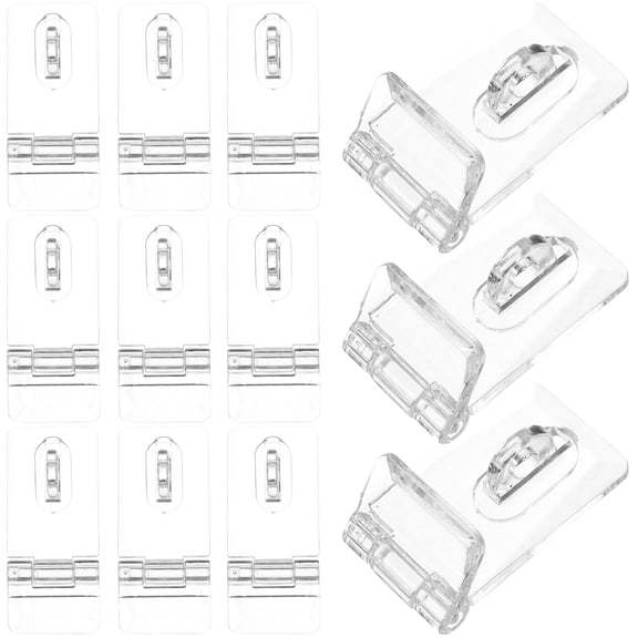 12 Sets Transparent Lock Acrylic Padlock Cabinet Hinges Jewelry Boxes Hasp Latches Hasps