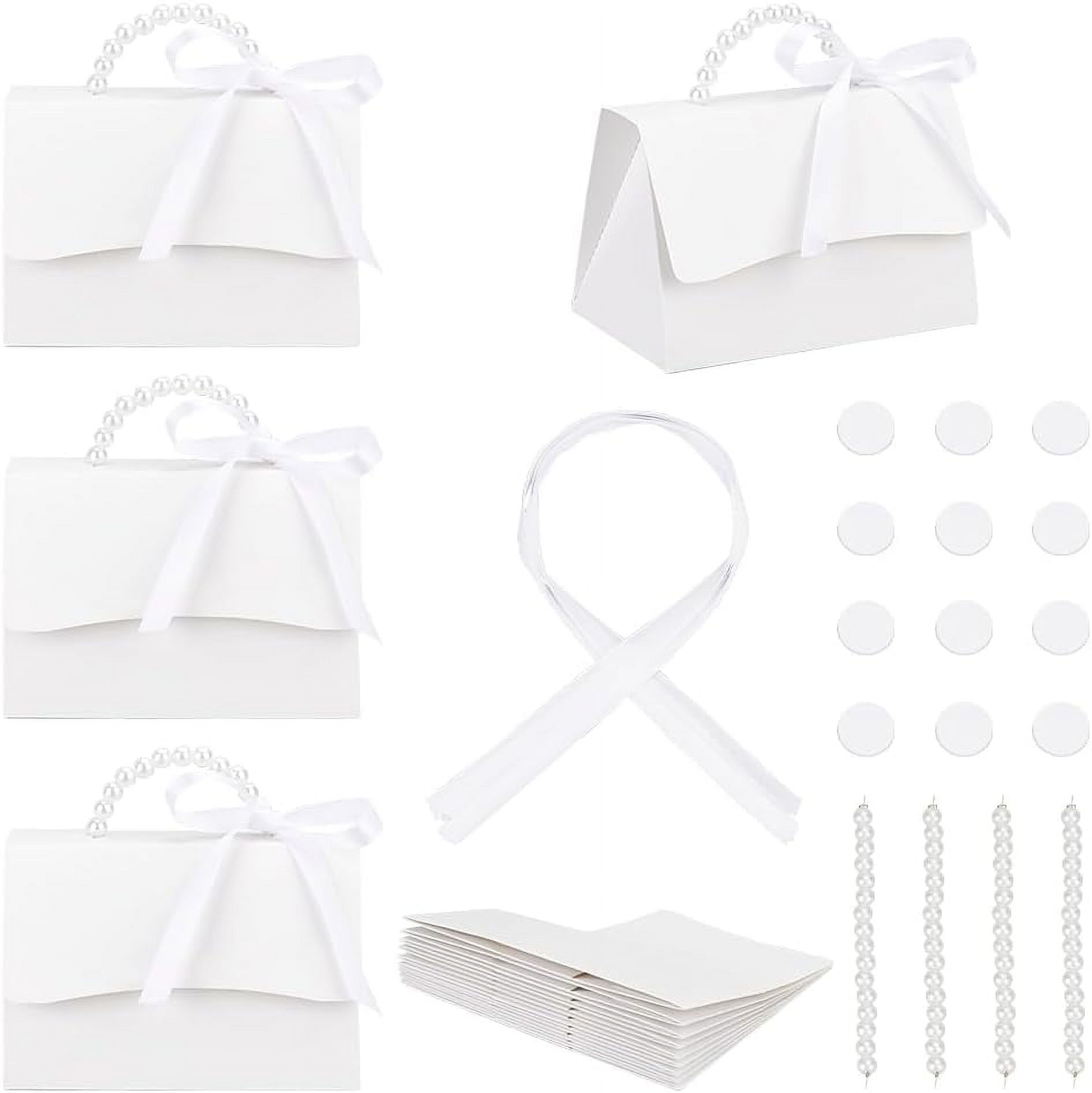12 Sets White Wedding Favors Box Set DIY Wedding Candy Boxes Paper Gift ...