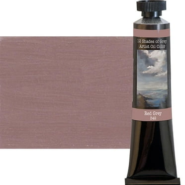 12 Shades of Grey Artist Oil Colors Highly Pigmented Triple Milled Rich Subtle Greys From The Tube - Single 50 ml Tube - Red Grey