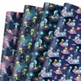 thumbnail image 1 of 12 Sheet Alien Wrapping Paper Gift Wrap Paper Bulk Folded Flat UFO Outer Space Saucer Man Print Art Paper for Alien Theme Birthday Party, 19.7 x 27.6 Inch, 1 of 9