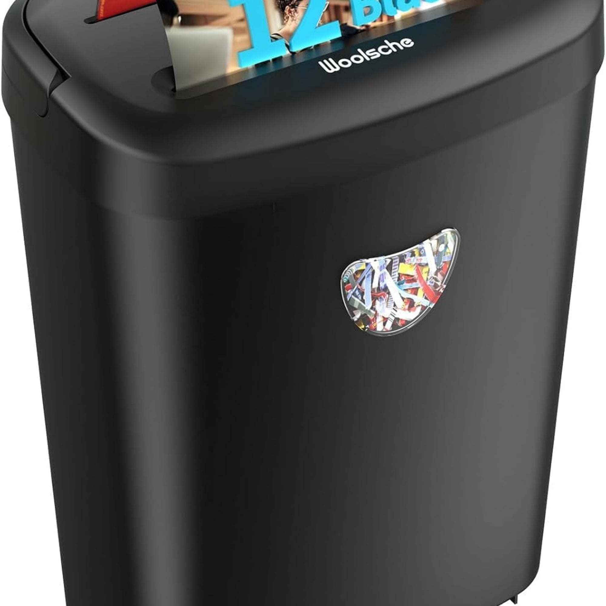 12‑Sheet Cross Cut Paper Shredder, Shreds Credit Cards, CDs & Paper Clips, 25L Bin for Home & Office Use