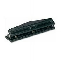 12-Sheet Deluxe Two- and Three-Hole Adjustable Punch, 9/32" Holes, Black