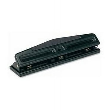 12-Sheet Deluxe Two- and Three-Hole Adjustable Punch, 9/32" Holes, Black