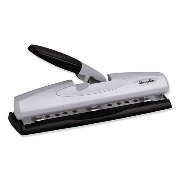 12-Sheet Lighttouch Desktop Two- To Three-Hole Punch, 9/32" Holes, Black/silver | Bundle of 2 Each