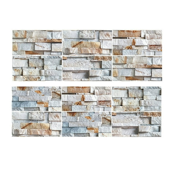 12 Sheet Peel and Stick Backsplash for Kitchen Marble Self Adhesive Wall Tiles Waterproof 3D Stone Back Splashes Peel and Stick for Bathroom Kitchen Camper Shower Furniture 4"x8"