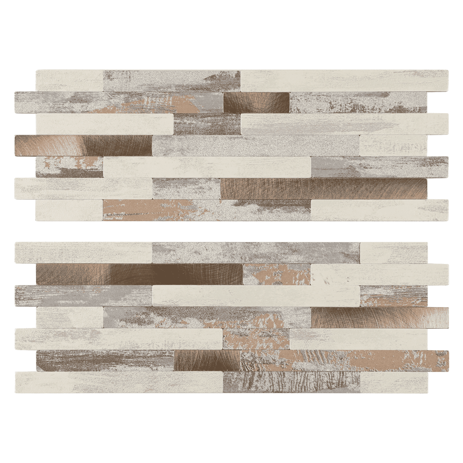 12-Sheet Peel and Stick Backsplash Tiles, Faux Marble Linear Wall Tiles Stick on Backsplash for Kitchen Bathroom Fireplace RV (11.57" x 4.13", Griege)