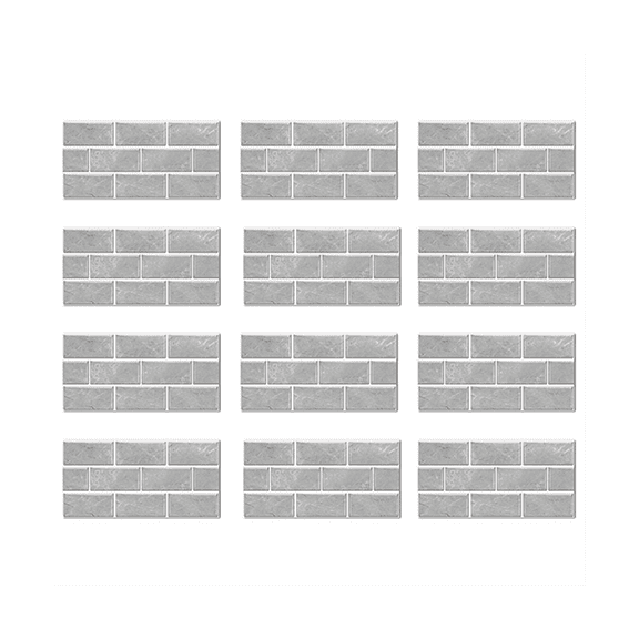 12-Sheet Peel and Stick Backsplash Tile, for Kitchen 12X6Inch Gray