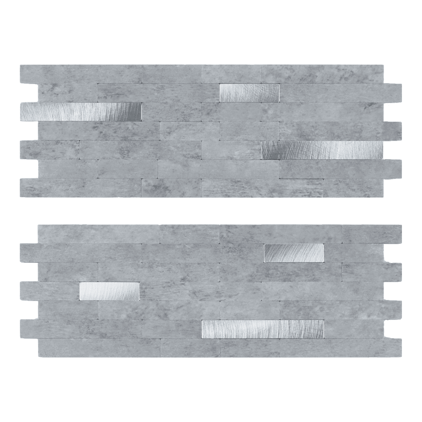 12-Sheet Peel and Stick Backsplash Tiles, Faux Marble Linear Wall Tiles Stick on Backsplash for Kitchen Bathroom Fireplace RV (11.57" x 4.13", Gray)