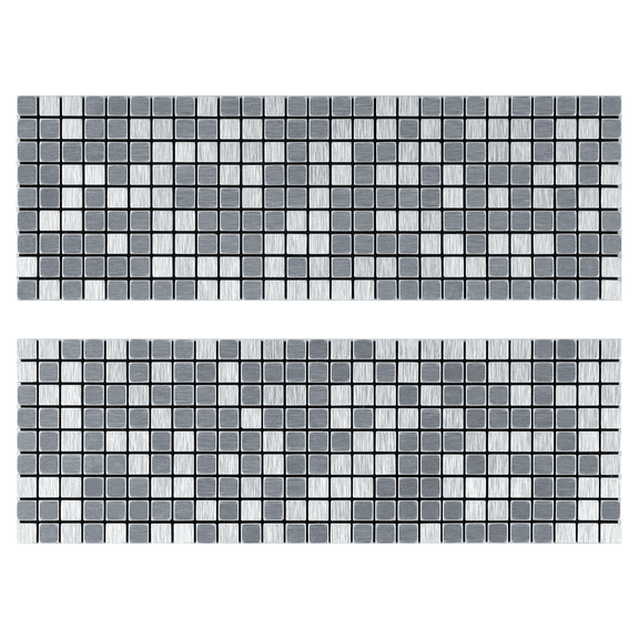 12-Sheet Peel and Stick Backsplash Tiles, Silver Aluminum Mosaic 3D Self-Adhesive Wall Tiles Stick on Backsplash for Kitchen Bathroom Fireplace