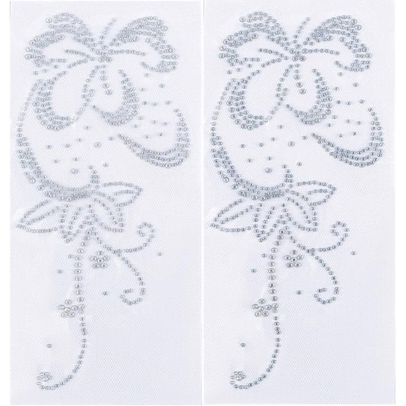 12 Sheet Rhinestone Decals Iron on Flat Round Glass Hotfix Heat Transfer Appliques Patches Hot Melt Sparkle Glitter Flower Pattern Transfers Sheets DIY
