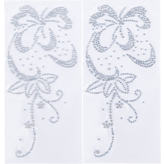 12 Sheet Rhinestone Decals Iron on Flat Round Glass Hotfix Heat Transfer Appliques Patches Hot Melt Sparkle Glitter Flower Pattern Transfers Sheets
