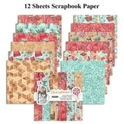 12 Sheet Scrapbook Paper 30x30cm, 12 Inch Scrapbooking Planner Paper Pad Cardstock Card Making DIY Art Craft Decoration Black