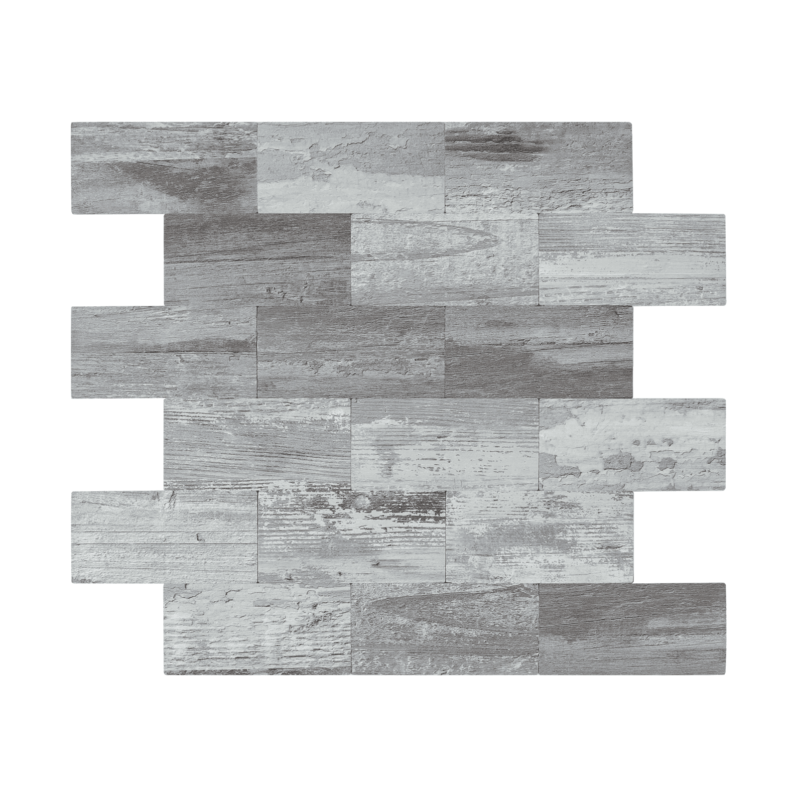 12-Sheet Subway Tile Peel and Stick Backsplash, 11.8" x 11.8" Self Adhesive PVC Wall Tiles for Kitchen Fireplace (Rustic Wood)