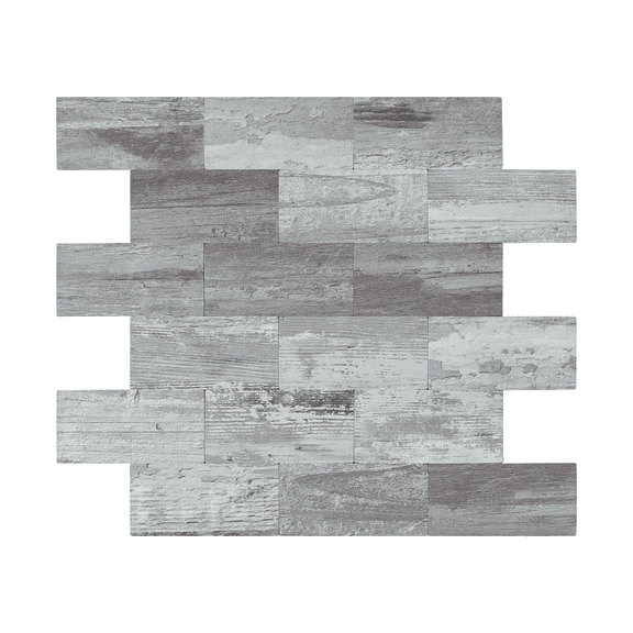 12-Sheet Subway Tile Peel and Stick Backsplash, 11.8" x 11.8" Self Adhesive PVC Wall Tiles for Kitchen Fireplace (Rustic Wood)