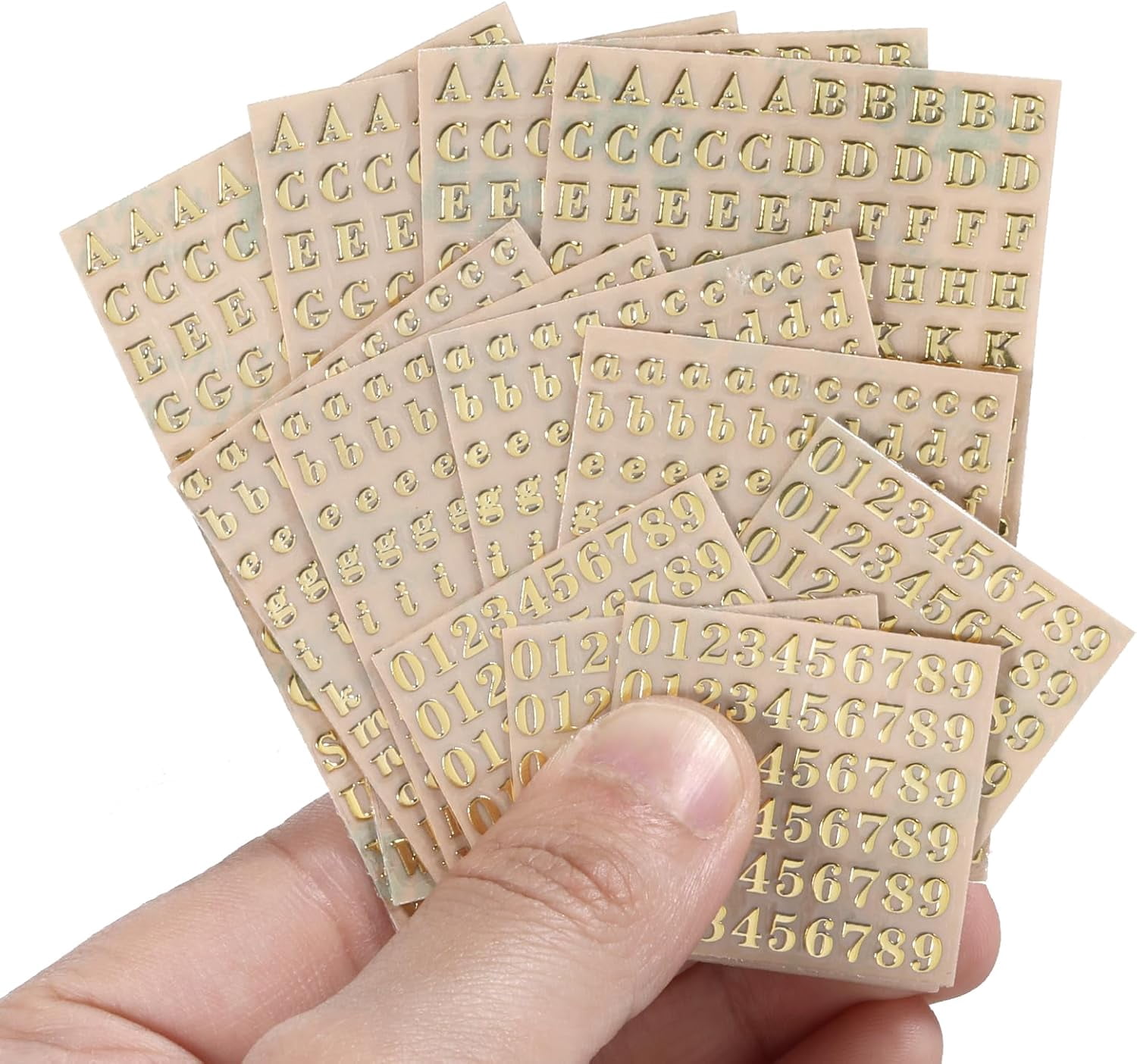 12 Sheets 0.12 inch Mini Letters Stickers, Small Gold Letter Stickers ...