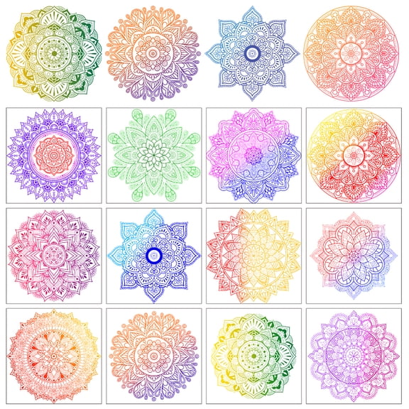 12 Sheets 12 Style PVC Stickers Heat Transfer Film for Window Decoration Datura 140x140mm 1 sheet/style