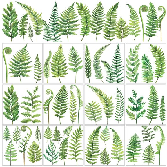 12 Sheets 12 Style PVC Stickers Heat Transfer Film for Window Decoration Leaf 140x140mm 1 sheet/style DIY