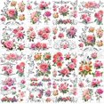 thumbnail image 1 of 12 Sheets 12 Style Rub on Transfers 5.5x5.5 Inch Vintage Roses Rub on Transfer Colorful Floral Print Transfer Stickers for Window Furniture Craft Scrapbook Decals 1set, 1 of 9
