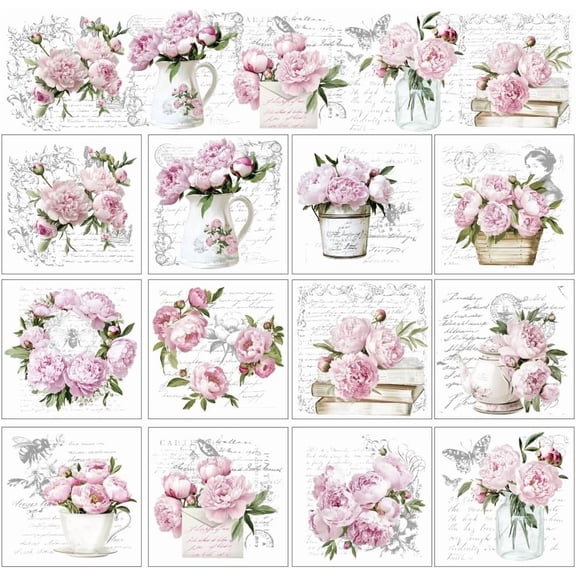 12 Sheets 12 Style Rub on Transfers 5.5x5.5 Inch Floral Print Rub on Transfer Stickers for Window Furniture Craft Decals 1set