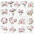 thumbnail image 1 of 12 Sheets 12 Style Rub on Transfers 5.5x5.5 Inch Floral Print Rub on Transfer Stickers for Window Furniture Craft Decals, 1 of 8